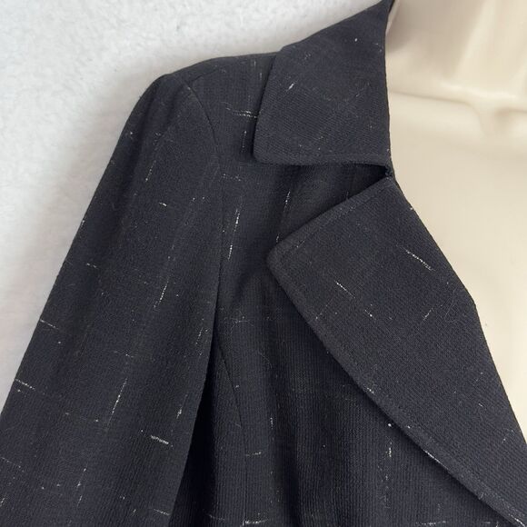 Lafayette 148 New York Wool Silk Blazer Jacket Black Size 8 Career Classic - Picture 5 of 14